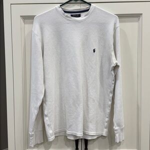 Polo Ralph Lauren Men’s Large White Waffle Knit Long Sleeve thermal shirt Pony